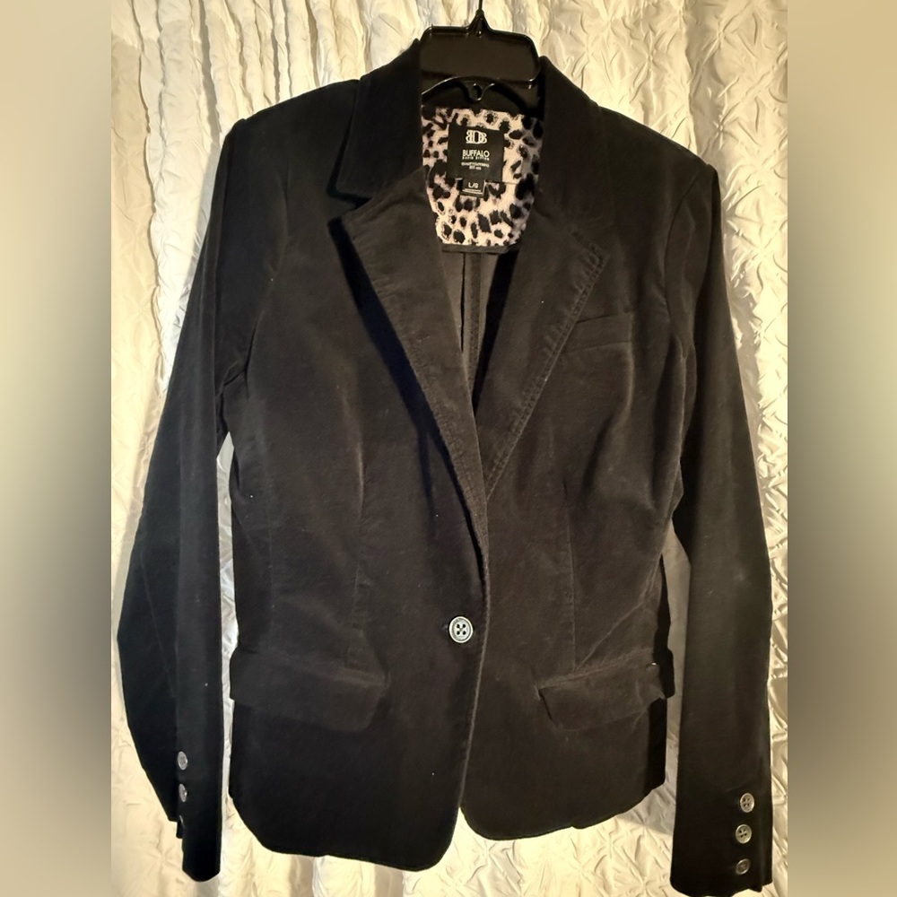 Buffalo David Bitton Women's Black Velvet Blazer